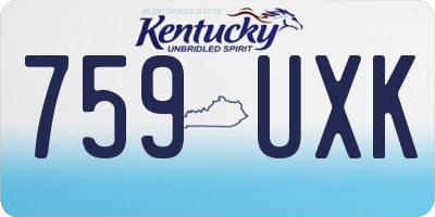 KY license plate 759UXK