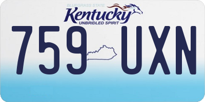 KY license plate 759UXN