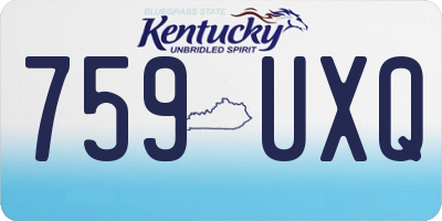 KY license plate 759UXQ