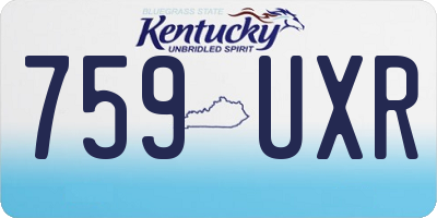 KY license plate 759UXR