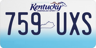 KY license plate 759UXS