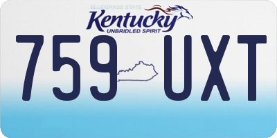 KY license plate 759UXT