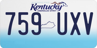 KY license plate 759UXV