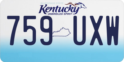 KY license plate 759UXW