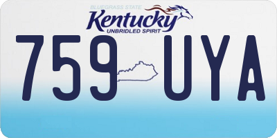 KY license plate 759UYA