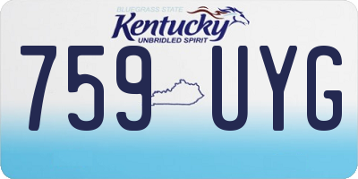 KY license plate 759UYG