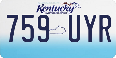 KY license plate 759UYR