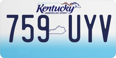 KY license plate 759UYV