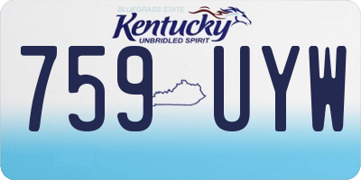 KY license plate 759UYW
