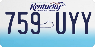 KY license plate 759UYY