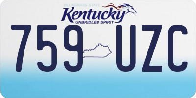 KY license plate 759UZC