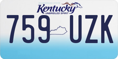 KY license plate 759UZK