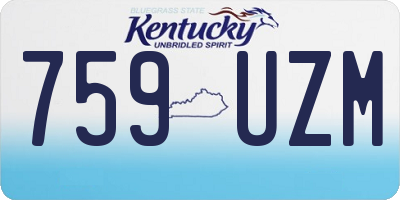 KY license plate 759UZM