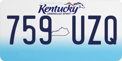 KY license plate 759UZQ