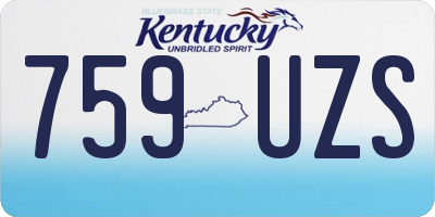 KY license plate 759UZS
