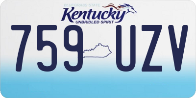 KY license plate 759UZV