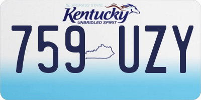 KY license plate 759UZY