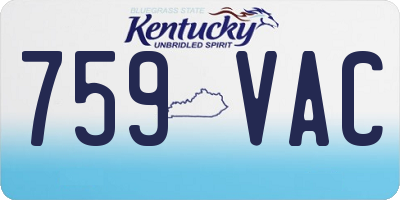 KY license plate 759VAC