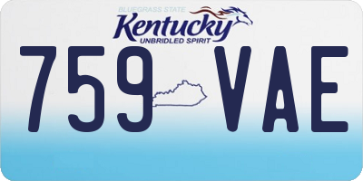KY license plate 759VAE