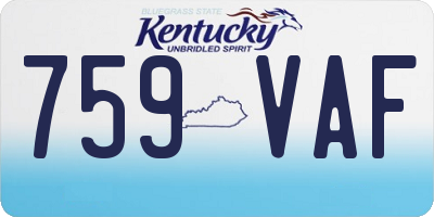 KY license plate 759VAF