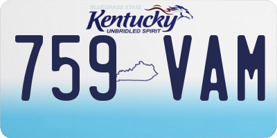 KY license plate 759VAM