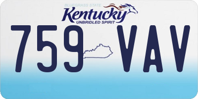 KY license plate 759VAV