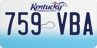 KY license plate 759VBA