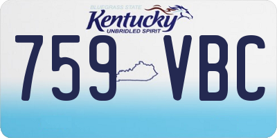 KY license plate 759VBC
