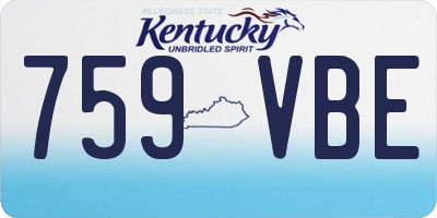 KY license plate 759VBE