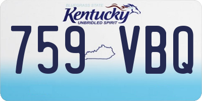 KY license plate 759VBQ