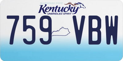 KY license plate 759VBW