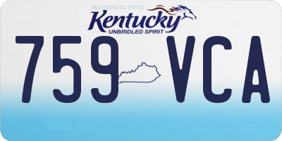 KY license plate 759VCA