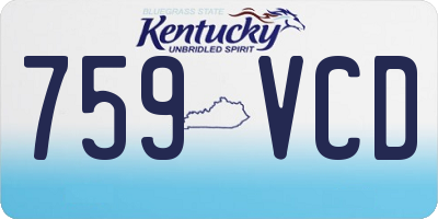 KY license plate 759VCD