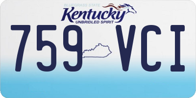 KY license plate 759VCI
