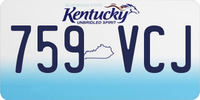 KY license plate 759VCJ