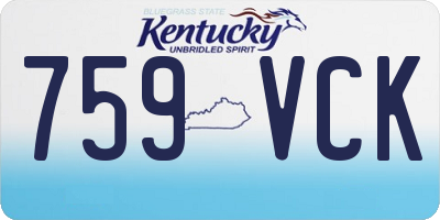 KY license plate 759VCK