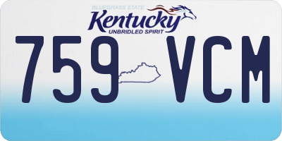 KY license plate 759VCM