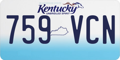 KY license plate 759VCN