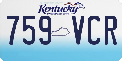 KY license plate 759VCR
