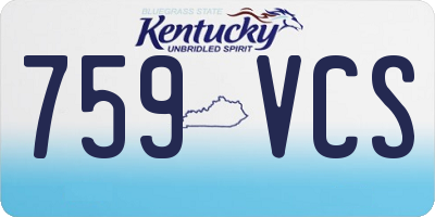 KY license plate 759VCS