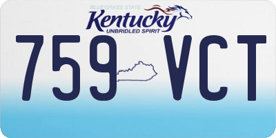 KY license plate 759VCT