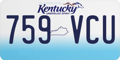 KY license plate 759VCU