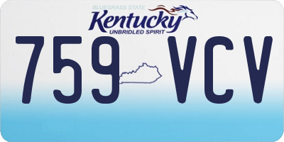 KY license plate 759VCV