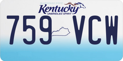 KY license plate 759VCW