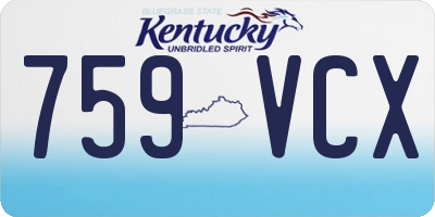 KY license plate 759VCX