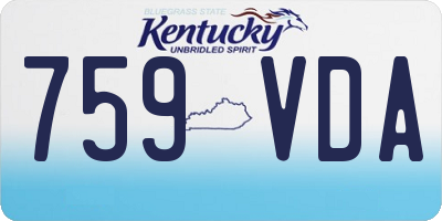 KY license plate 759VDA