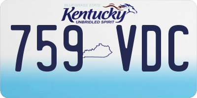 KY license plate 759VDC