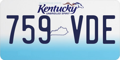 KY license plate 759VDE