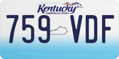 KY license plate 759VDF