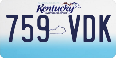 KY license plate 759VDK